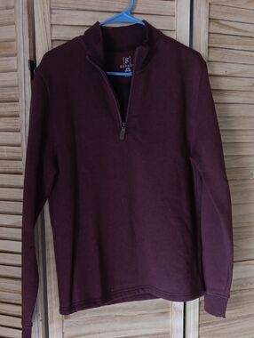 George Men's Zip-Neck Sweater  Maroon NWOT